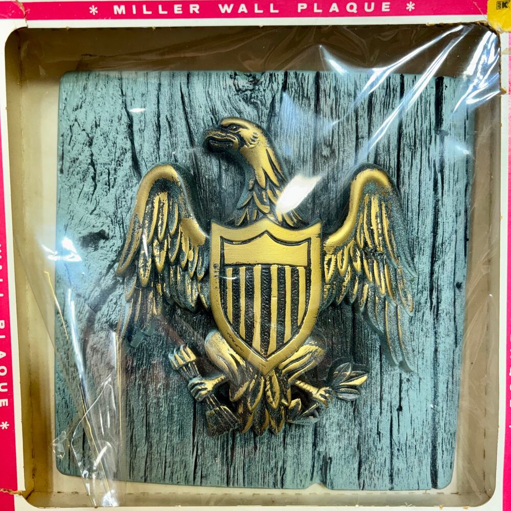 VTG Miller Chalkware Freedom Series Eagle Shield Wall Plaque Original Box 1968